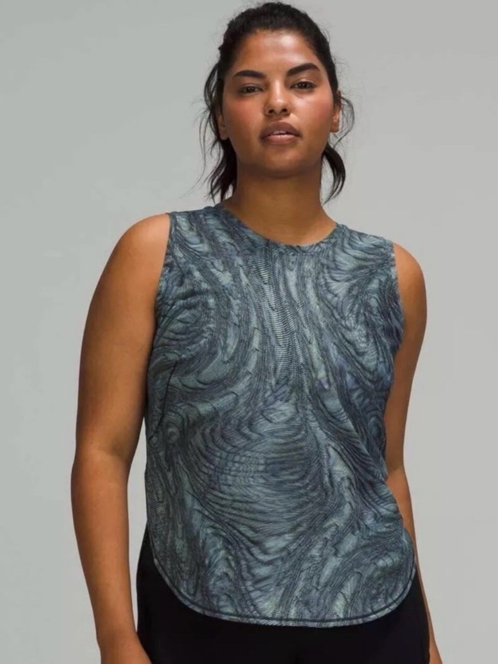 lululemon athletica Blue-Gray Swirl Sheer Tank